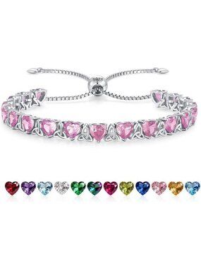 Elegant Birthstone Tennis Bracelet for Women - 925 Sterling Silver Jewelry